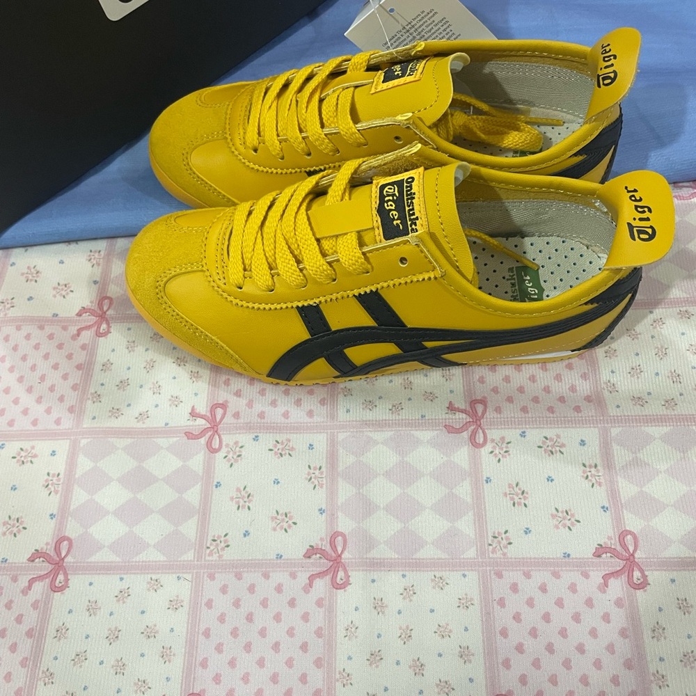 Onitsuka Tiger by Asics Sneakers - Yellow with Black Stripes - Picture 2 of 8